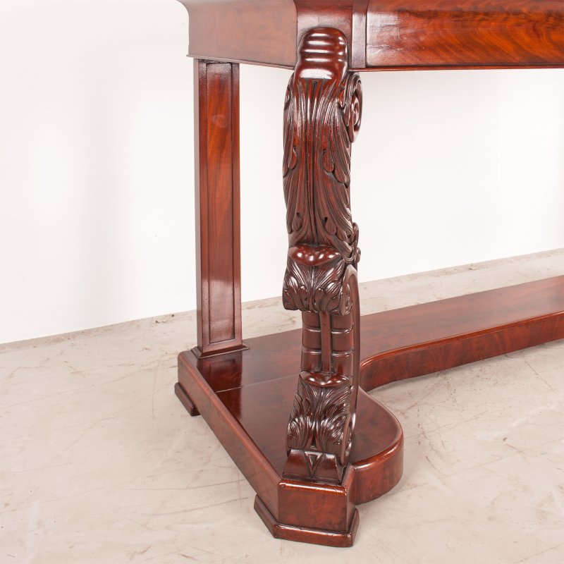 19thC Large French Mahogany Console Table - Image 9