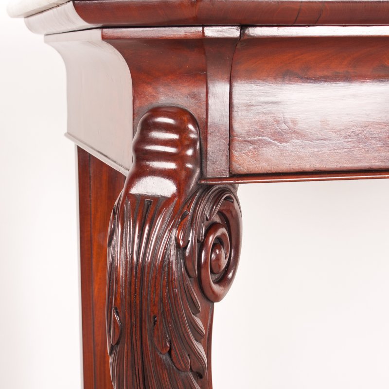 19thC Large French Mahogany Console Table - Image 11