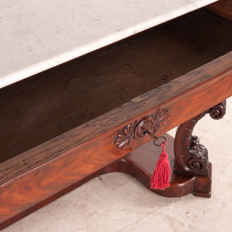 19thC Large French Mahogany Console Table - Image 16