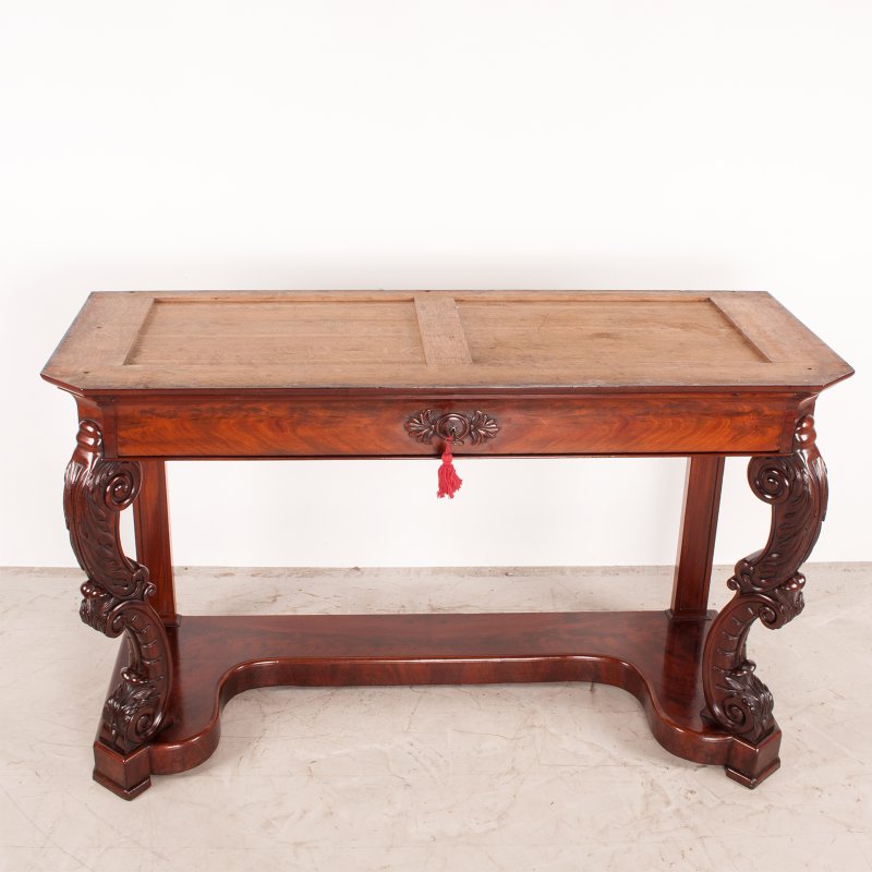19thC Large French Mahogany Console Table - Image 19