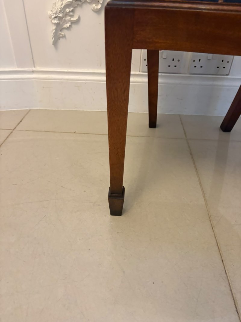 Antique Set of 12 Mahogany Shield Back Dining Chairs – 10 Dining Chairs & 2 Carvers - Image 7