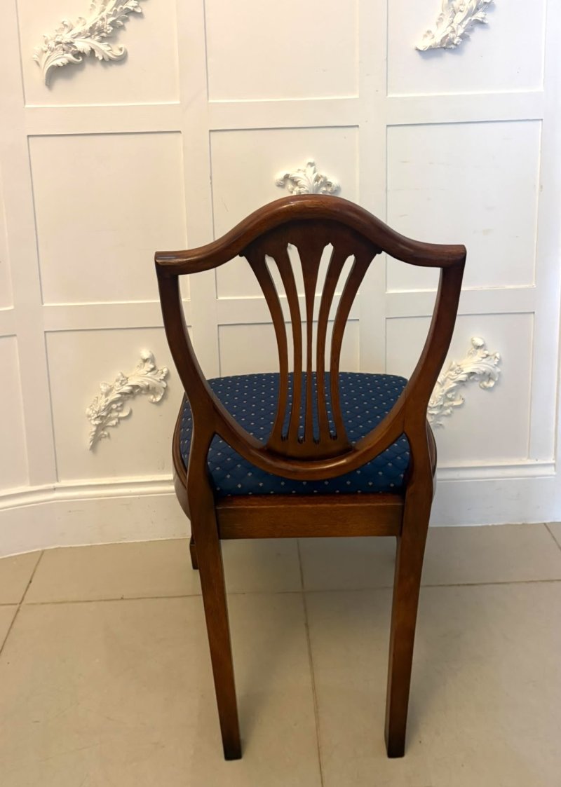 Antique Set of 12 Mahogany Shield Back Dining Chairs – 10 Dining Chairs & 2 Carvers - Image 14