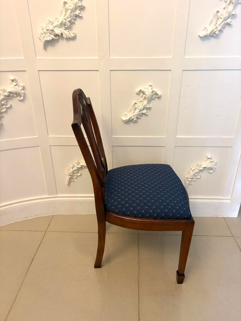 Antique Set of 12 Mahogany Shield Back Dining Chairs – 10 Dining Chairs & 2 Carvers - Image 17