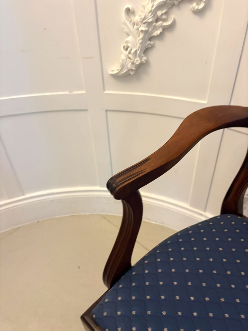 Antique Set of 12 Mahogany Shield Back Dining Chairs – 10 Dining Chairs & 2 Carvers - Image 20