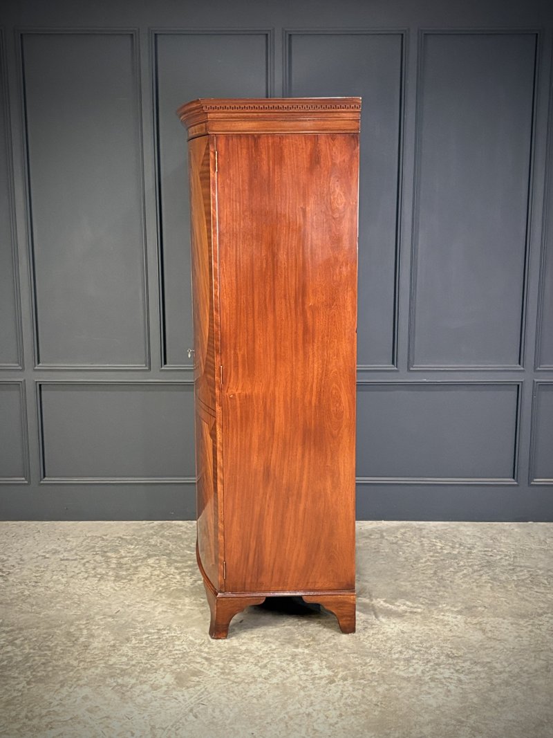 Mahogany Bow Front Wardrobe - Image 6