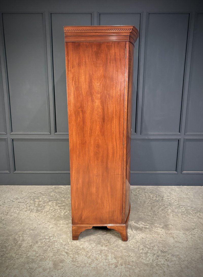 Mahogany Bow Front Wardrobe - Image 7