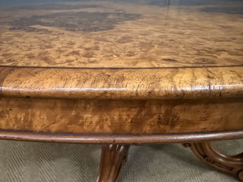 Large Sized Victorian Burr Walnut Coffee Table - Image 5