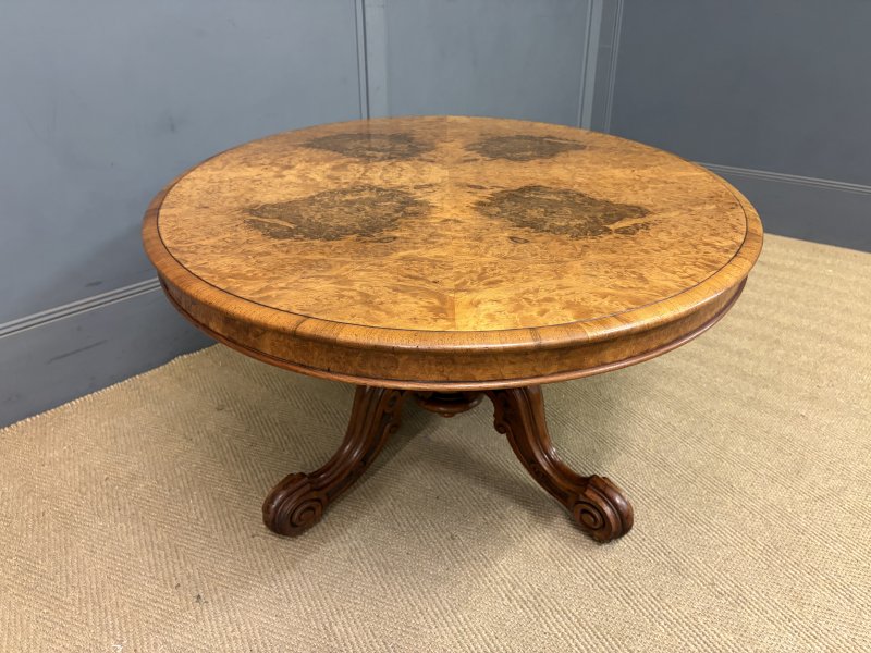 Large Sized Victorian Burr Walnut Coffee Table - Image 8