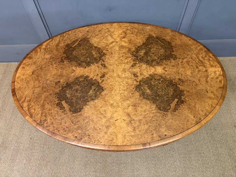 Large Sized Victorian Burr Walnut Coffee Table - Image 14