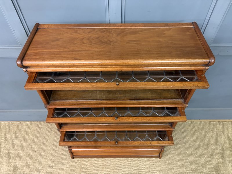 Walnut Globe Wernicke Stacking Bookcase - Image 10