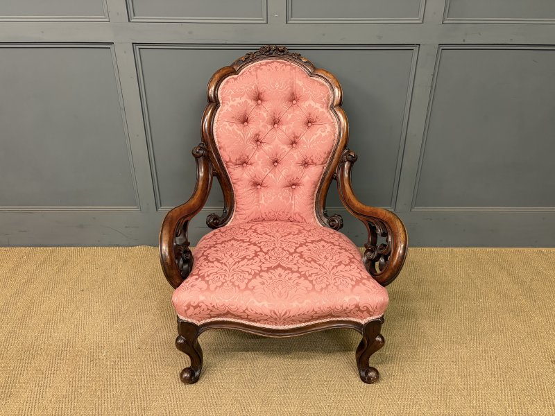 Pair of Victorian Walnut Nursing Chairs - Image 8