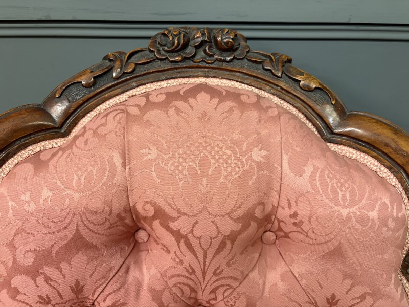 Pair of Victorian Walnut Nursing Chairs - Image 11