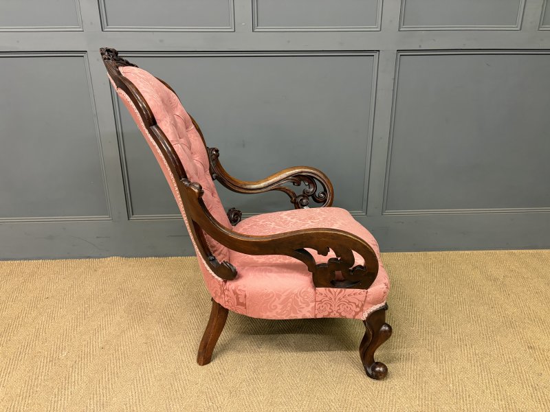 Pair of Victorian Walnut Nursing Chairs - Image 6