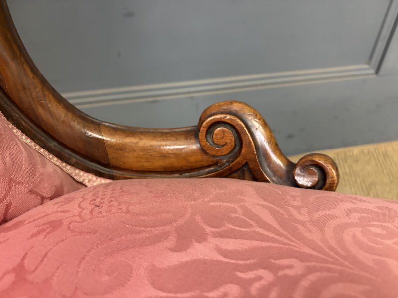 Pair of Victorian Walnut Nursing Chairs - Image 12