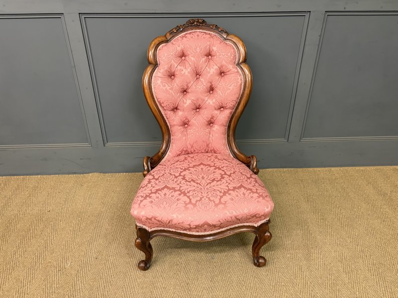 Pair of Victorian Walnut Nursing Chairs - Image 16