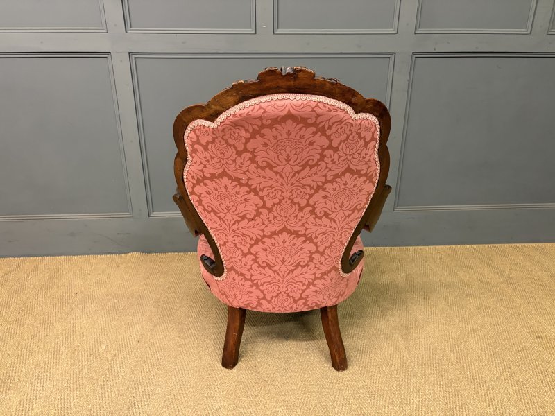 Pair of Victorian Walnut Nursing Chairs - Image 19