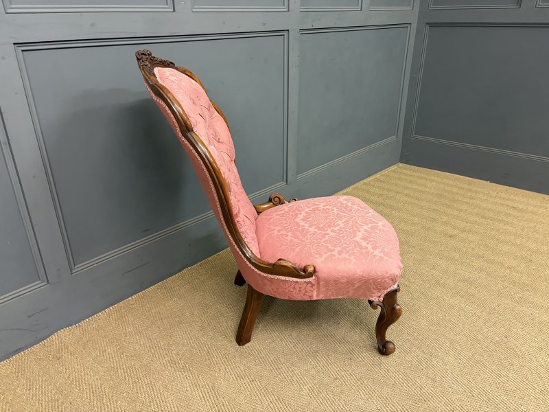 Pair of Victorian Walnut Nursing Chairs - Image 13