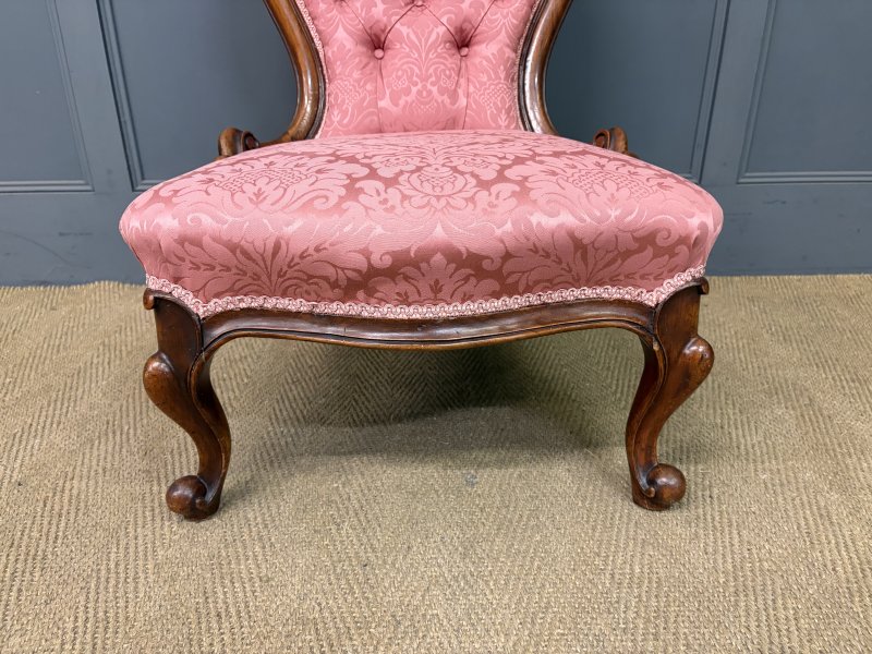 Pair of Victorian Walnut Nursing Chairs - Image 15
