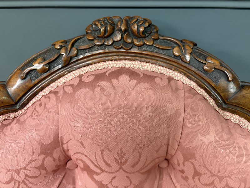 Pair of Victorian Walnut Nursing Chairs - Image 20