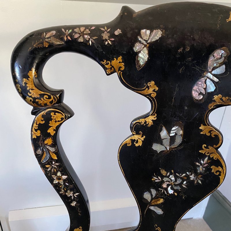 Victorian Ebonised Chinoiserie Chair - Image 3