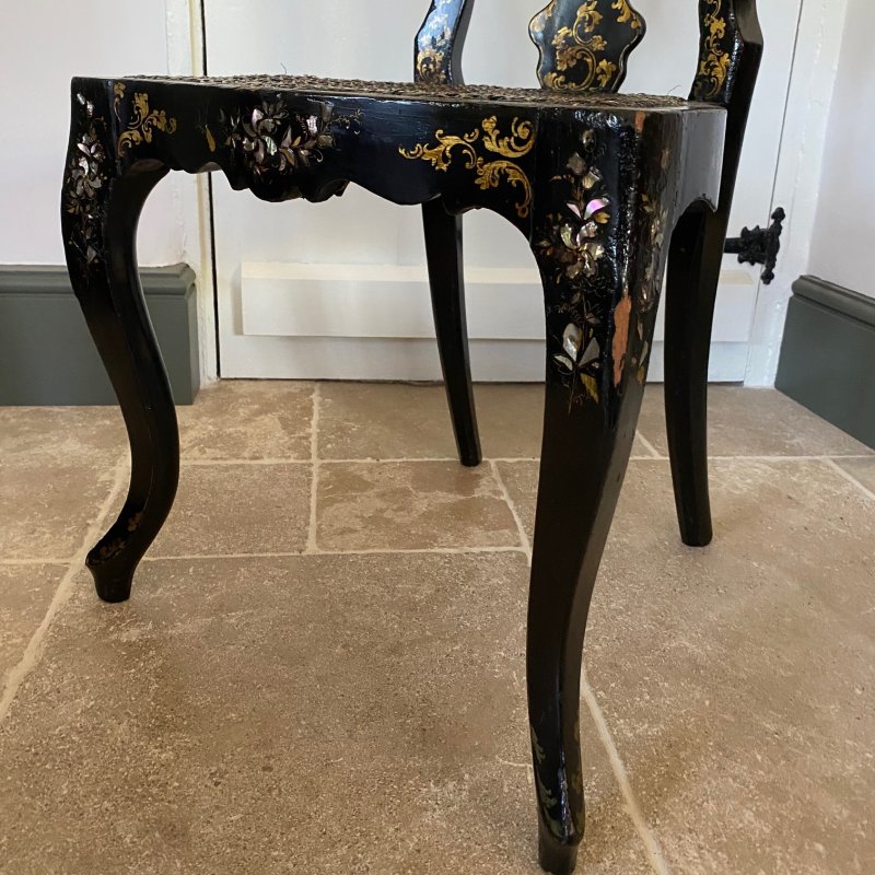 Victorian Ebonised Chinoiserie Chair - Image 2