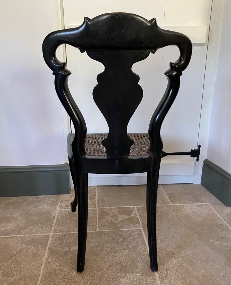 Victorian Ebonised Chinoiserie Chair - Image 7
