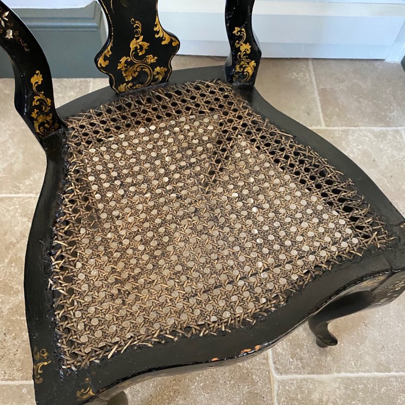 Victorian Ebonised Chinoiserie Chair - Image 6