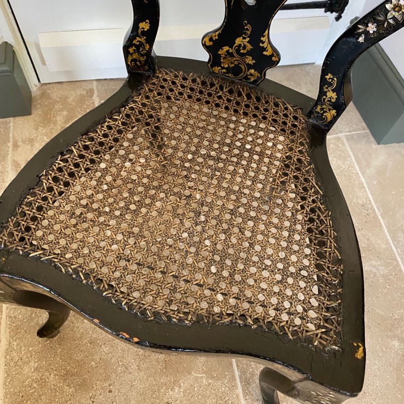 Victorian Ebonised Chinoiserie Chair - Image 8