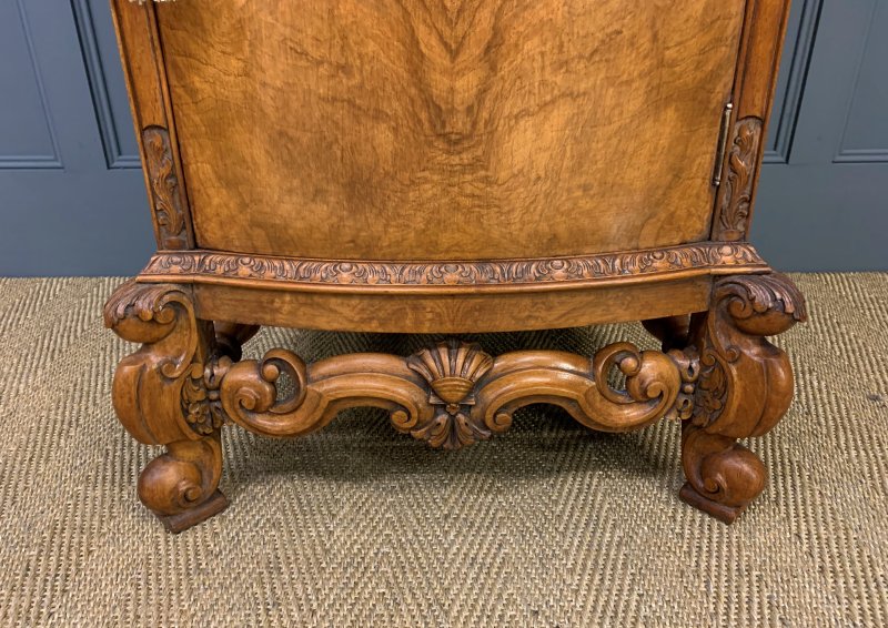 Tall Pair of Burr Walnut Pedestal Cupboards - Image 12
