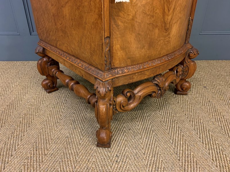 Tall Pair of Burr Walnut Pedestal Cupboards - Image 13