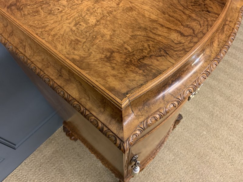 Tall Pair of Burr Walnut Pedestal Cupboards - Image 15
