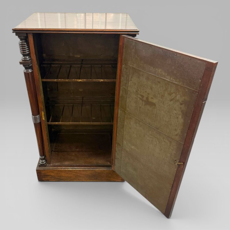 Antique Regency Mahogany Wine Cooler Cellarette Cabinet |  Metal Lined Interior - Image 2