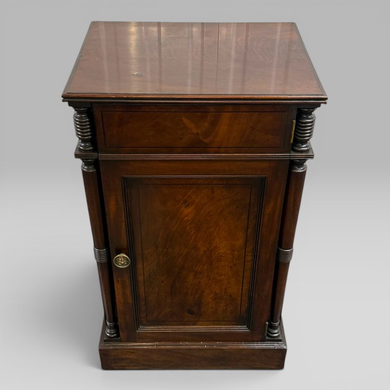 Antique Regency Mahogany Wine Cooler Cellarette Cabinet |  Metal Lined Interior - Image 3