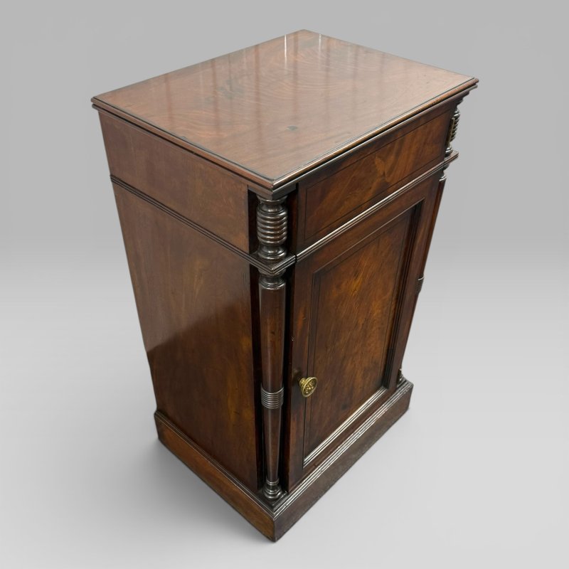 Antique Regency Mahogany Wine Cooler Cellarette Cabinet |  Metal Lined Interior - Image 5
