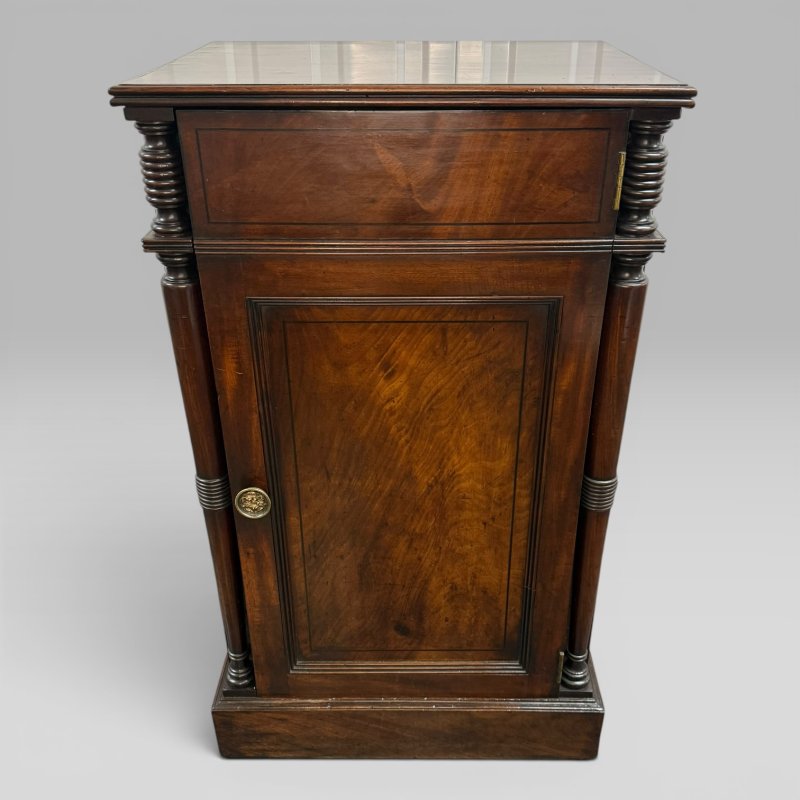 Antique Regency Mahogany Wine Cooler Cellarette Cabinet |  Metal Lined Interior - Image 4