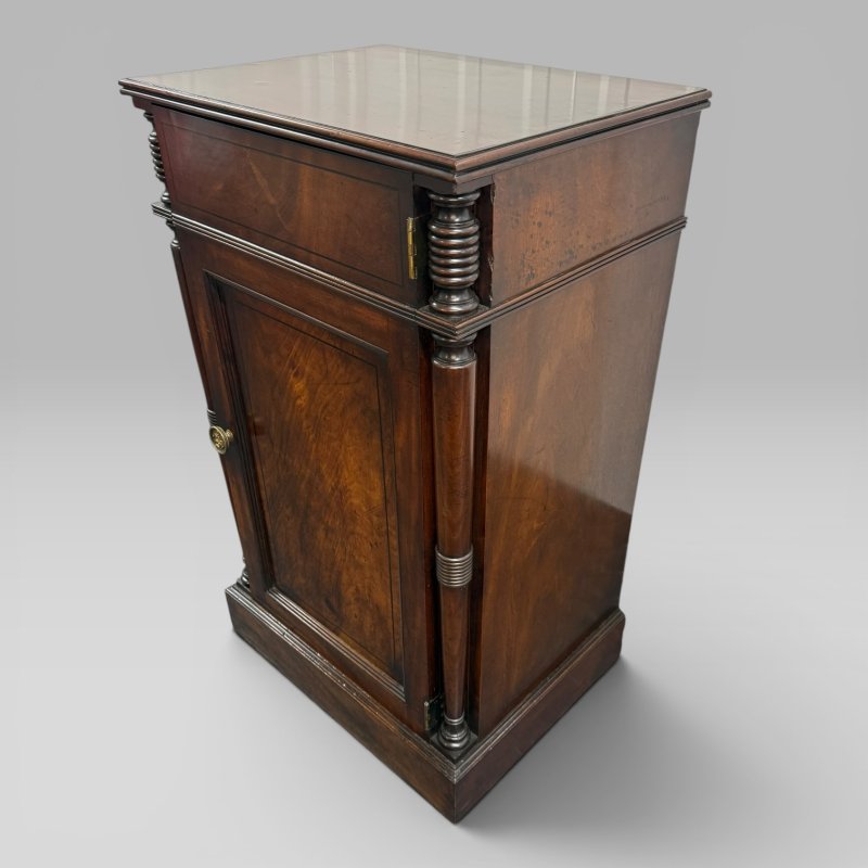 Antique Regency Mahogany Wine Cooler Cellarette Cabinet |  Metal Lined Interior - Image 6