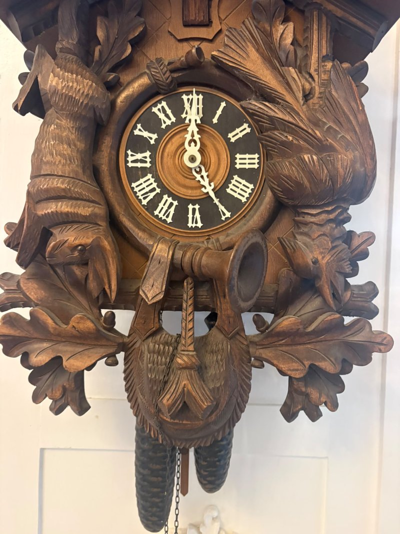 Antique Black Forest Carved Walnut Cuckoo Clock - Image 14