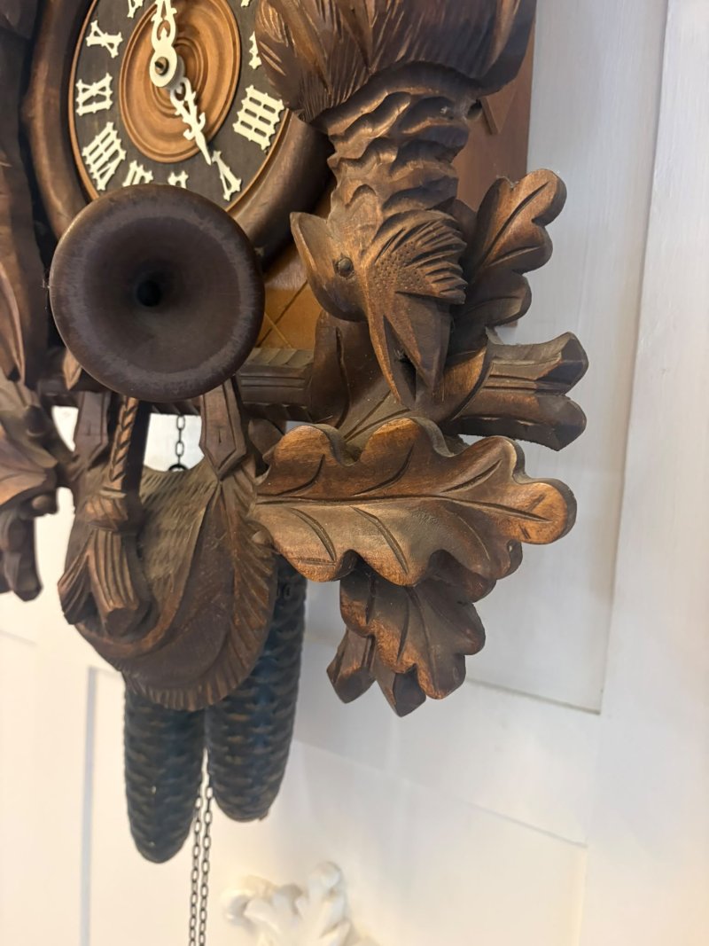 Antique Black Forest Carved Walnut Cuckoo Clock - Image 18