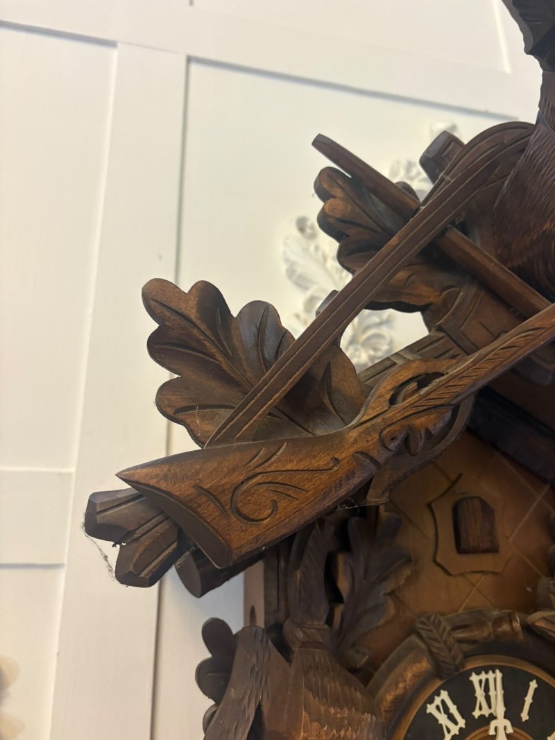 Antique Black Forest Carved Walnut Cuckoo Clock - Image 19