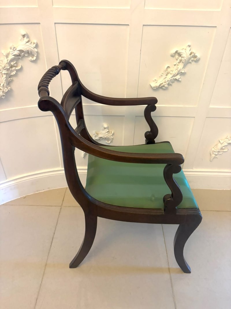 Antique Regency Mahogany Desk Chair - Image 4
