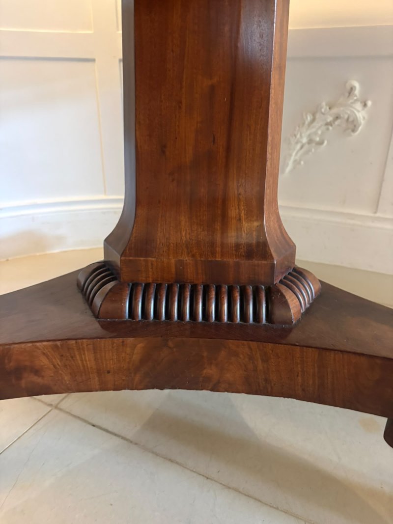 Antique Regency Figured Mahogany 6 Seater Circular Tilt-Top Dining Centre Table - Image 10