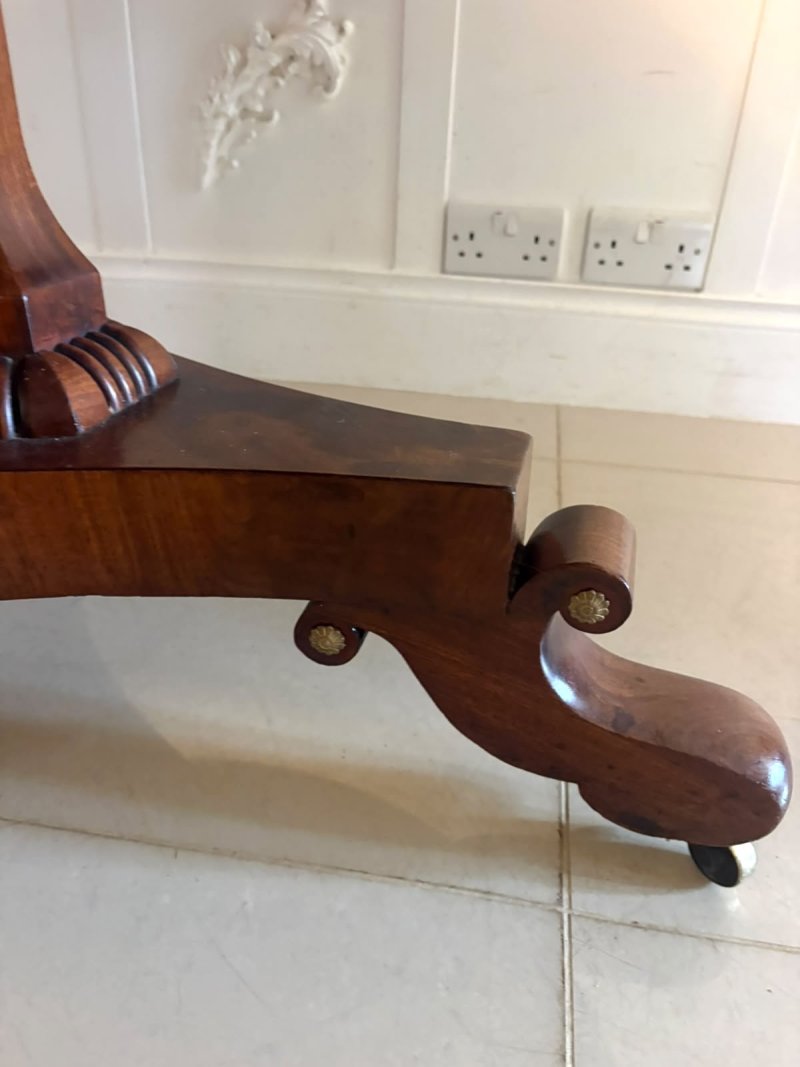 Antique Regency Figured Mahogany 6 Seater Circular Tilt-Top Dining Centre Table - Image 13