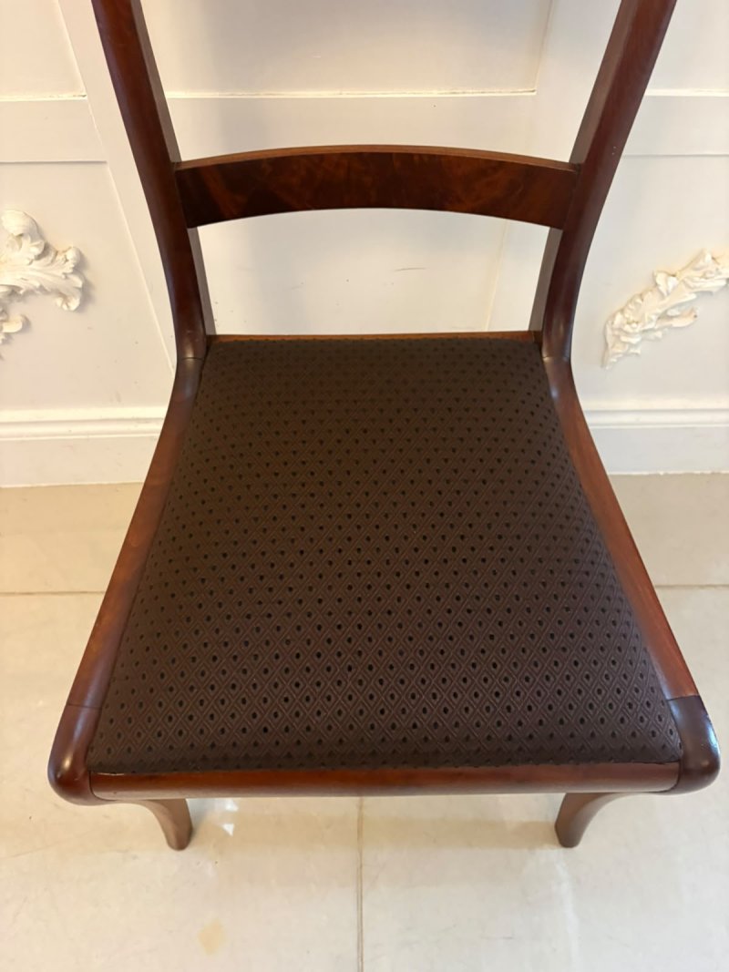 Antique Regency Set of Four Mahogany Bar Back Dining Chairs with Sabre Legs - Image 10