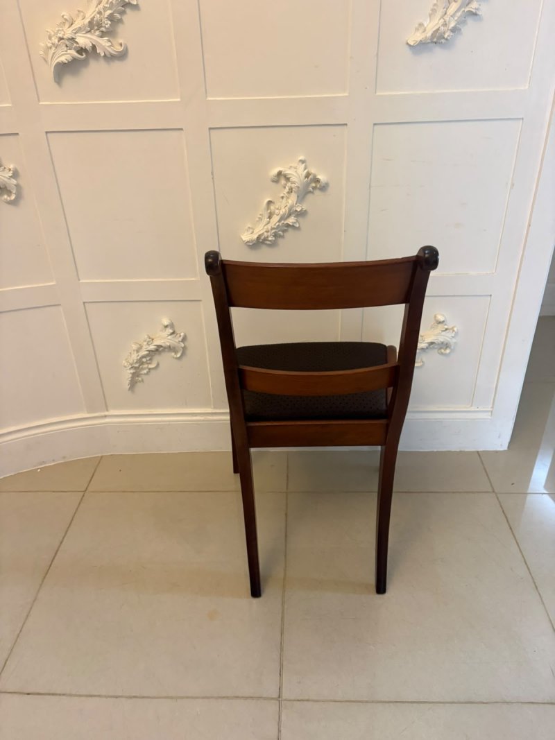 Antique Regency Set of Four Mahogany Bar Back Dining Chairs with Sabre Legs - Image 8