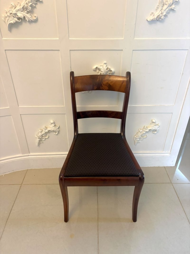 Antique Regency Set of Four Mahogany Bar Back Dining Chairs with Sabre Legs - Image 7