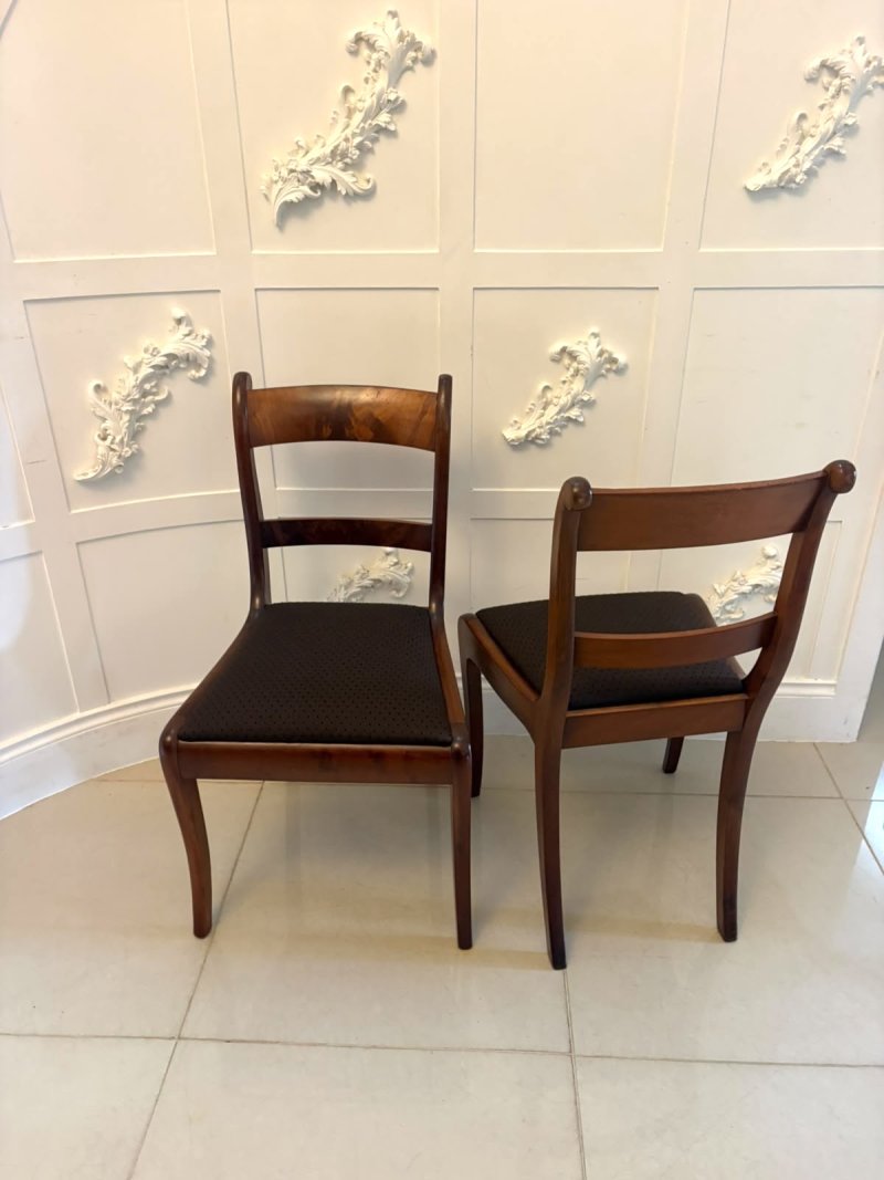 Antique Regency Set of Four Mahogany Bar Back Dining Chairs with Sabre Legs - Image 5