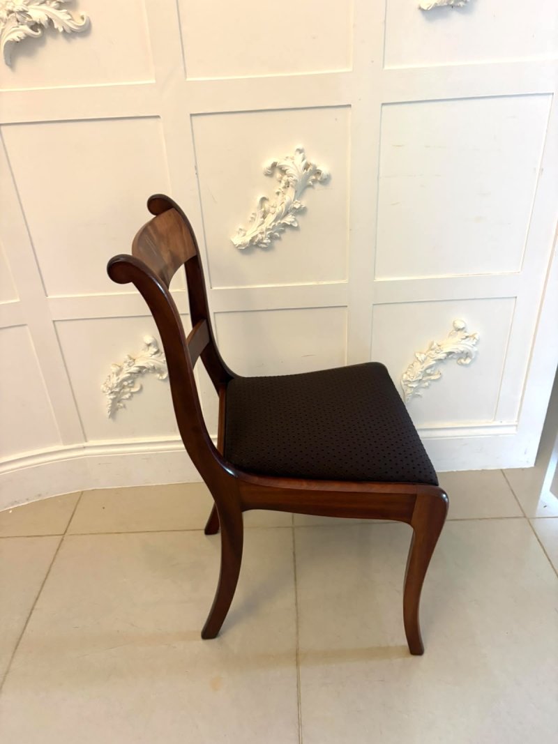 Antique Regency Set of Four Mahogany Bar Back Dining Chairs with Sabre Legs - Image 6