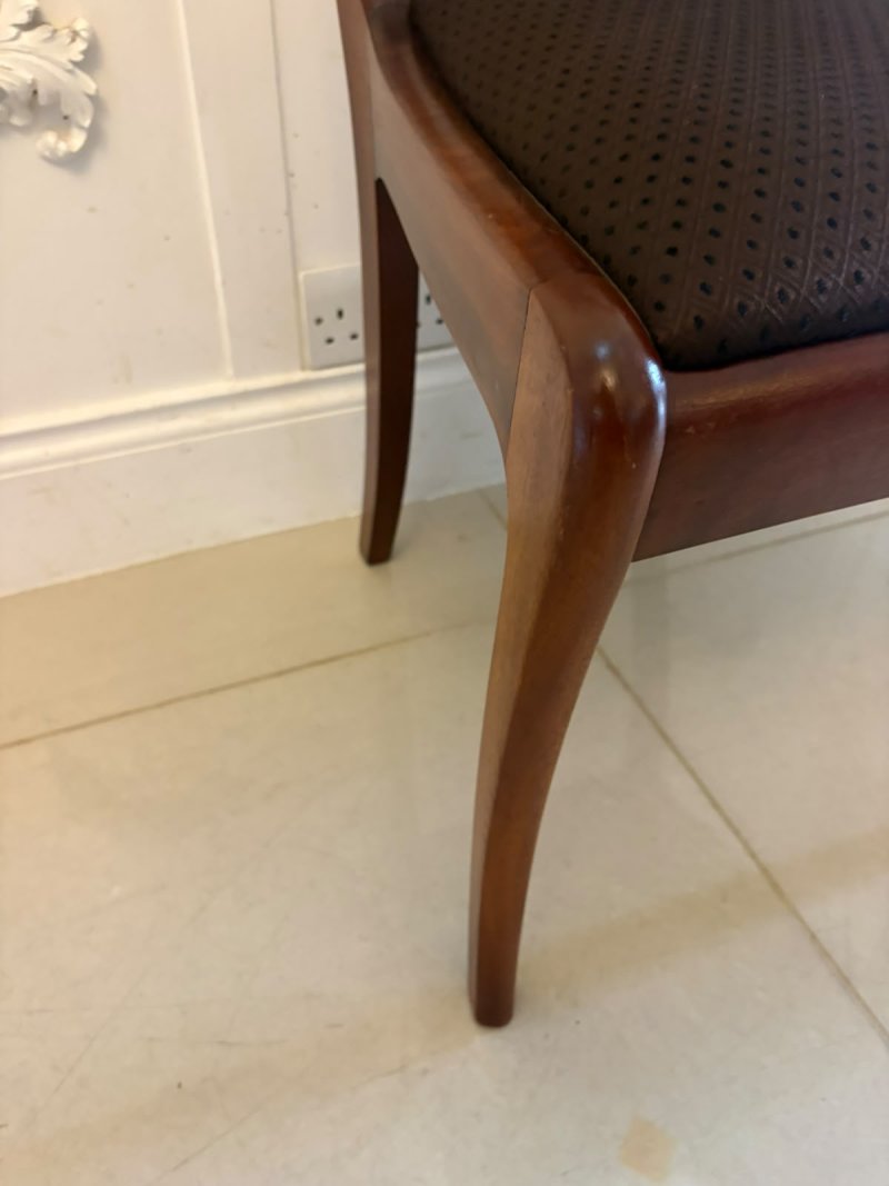 Antique Regency Set of Four Mahogany Bar Back Dining Chairs with Sabre Legs - Image 14