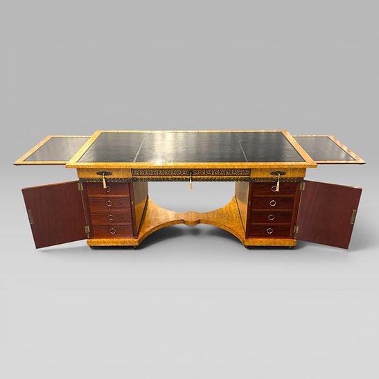 French Neoclassical Office Set by Mercier Frères – Desk, Cabinet & Chair - Image 3
