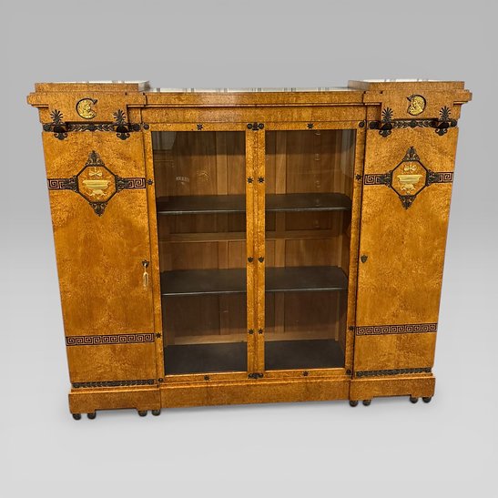French Neoclassical Office Set by Mercier Frères – Desk, Cabinet & Chair - Image 4